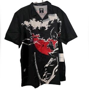 Afro Samurai Anime Men's Black Button-up Shirt NWT
